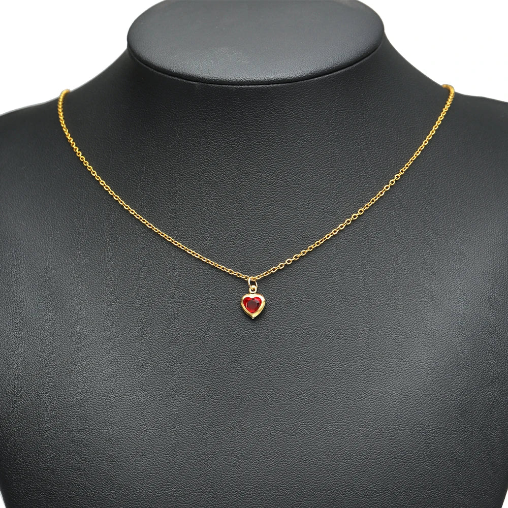 Gold Plated Heart Charms with Colored Glass DIY Jewelry Making Pendant Accessories Wholesale