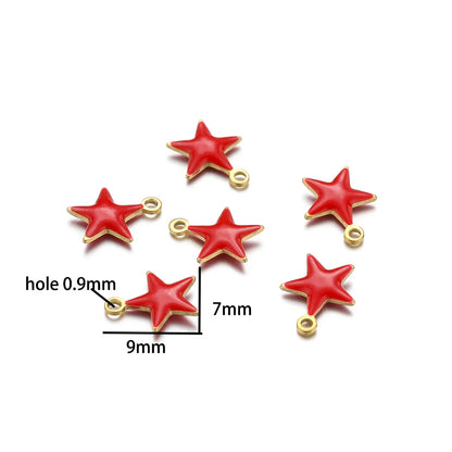 Luxury Charms 304 Stainless Steel 18k Gold Plated Moon Star Cross Lightning Enamel Charm Pendant for DIY Jewelry  Making