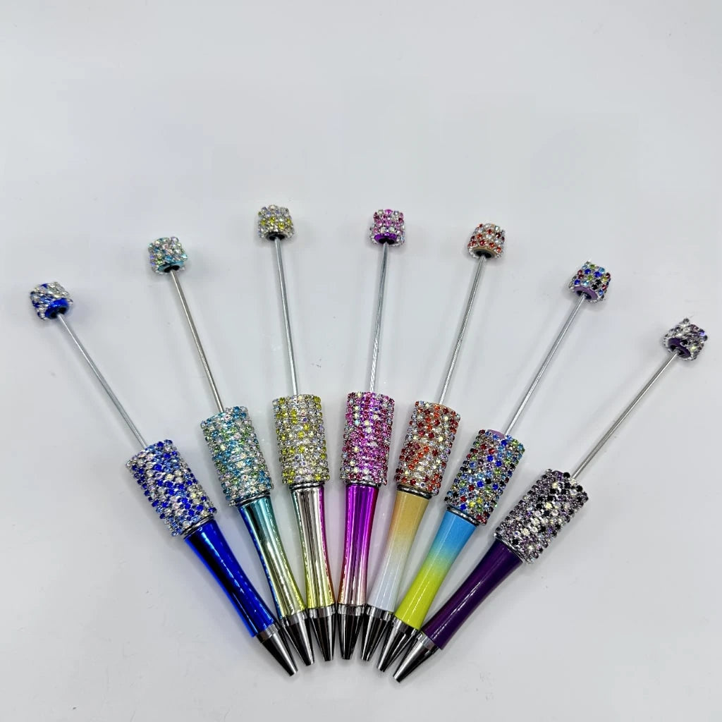 Hot Sale Durable Plastic DIY Ballpoint Pen Multi Color Rhinestone Chain Bling Sparkle Gift