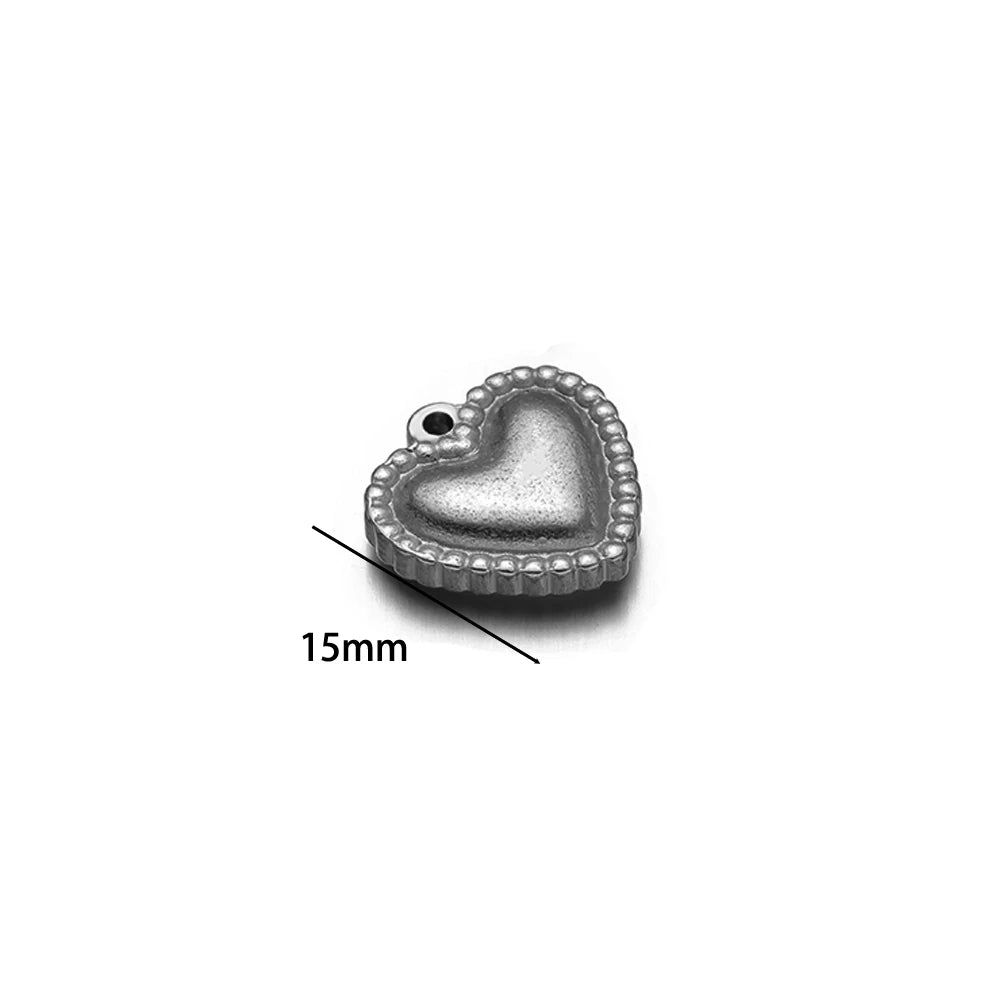 Fashion Stainless Steel 18k Gold Plated Difform Heart Charm Pendant for Diy Jewelry Necklace Earring Making Bulk