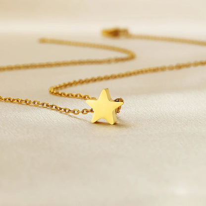 Europe Popular Pendants Stainless Steel Gold Plated Horizontal Vertical Hole Heart Star Charm Pendant for Necklace Making