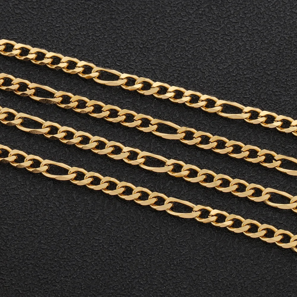 E728 Amazing High Quality Stainless Steel Chain Figaro Necklace Bulk Jewelry Roll Chain for Jewelry Diy