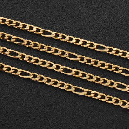 E728 Amazing High Quality Stainless Steel Chain Figaro Necklace Bulk Jewelry Roll Chain for Jewelry Diy