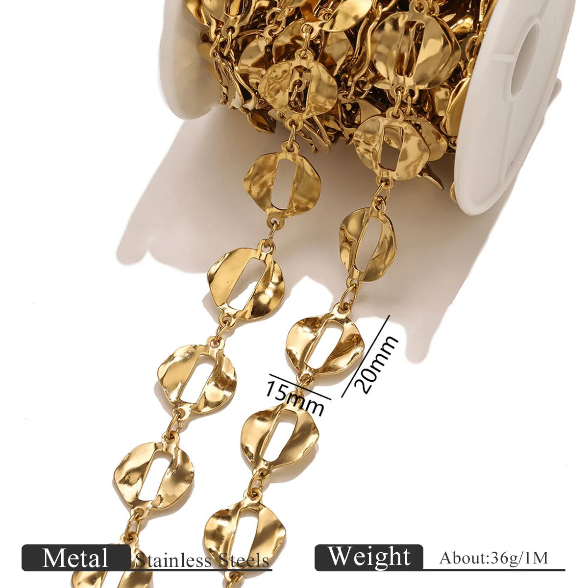 B419 New Irregular Stainless Steel Gold Chain Disc Butterfly Star Hollow Roller Chains Jewelry for Necklace Bracelet
