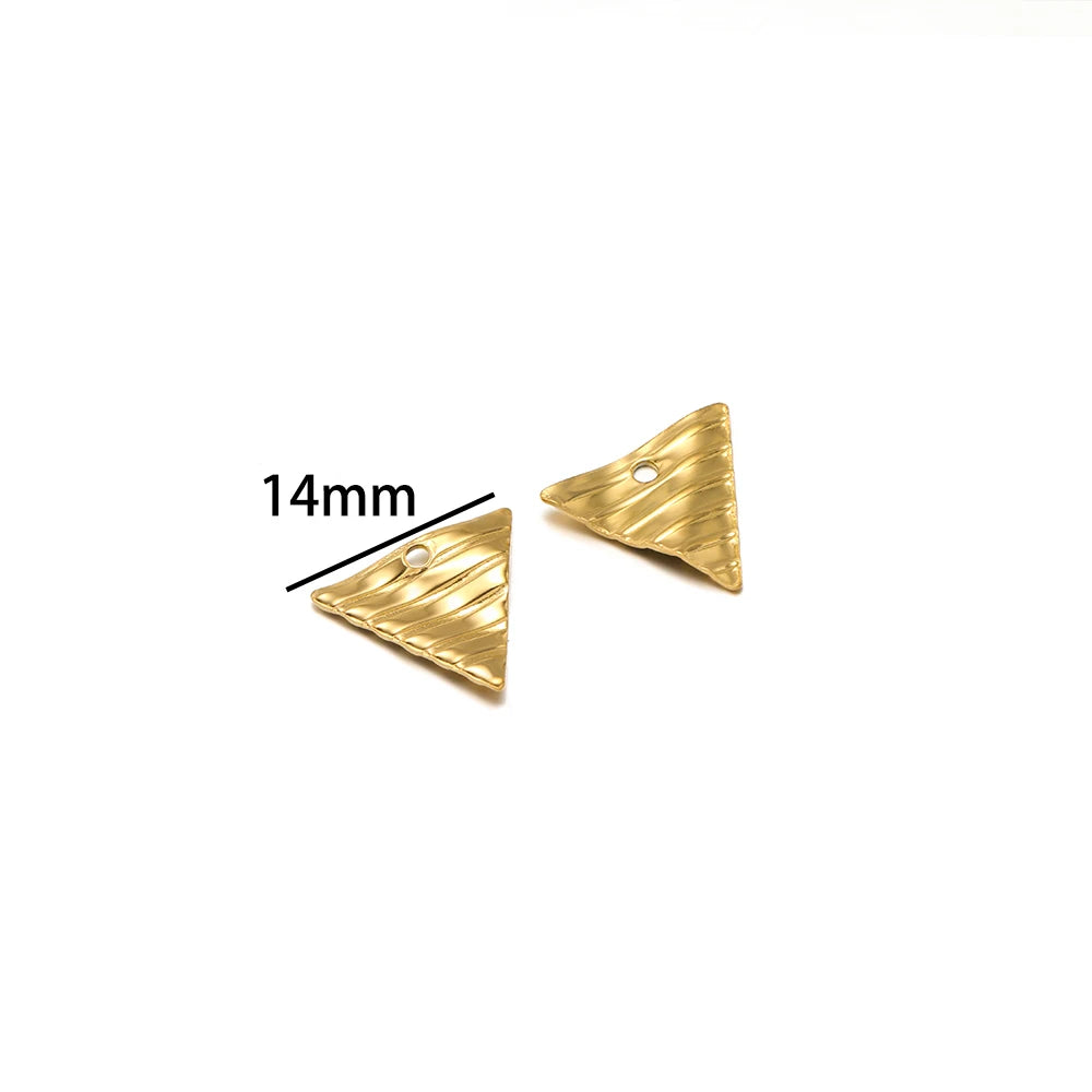 Wholesale Stainless Steel  Gold Plated Heart Rhomboid Five-pointed Star Triangle Charms for Jewelry Necklace Earring  Making