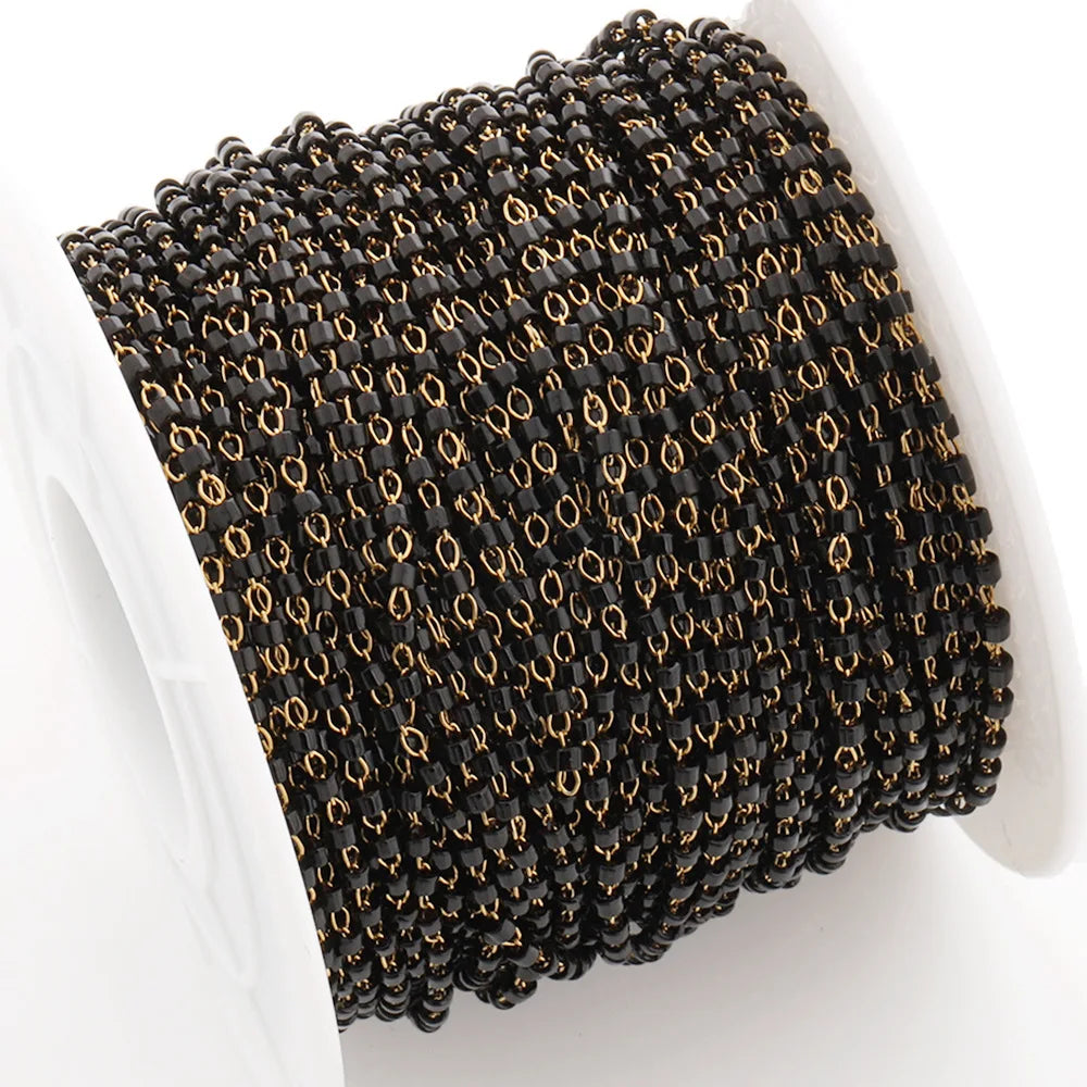 A2591 Hot Selling Miyuki Beads Beaded Necklace Bracelet Chain Stainless Steel Colorful Jewelry Making Chain