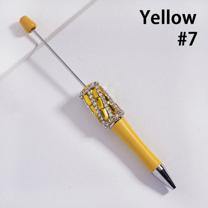 Ballpoint Pens with Oblique-Stripe and Rectangular Rhinestone Chains Plastic Material Multi-Color for Welcome Gifts