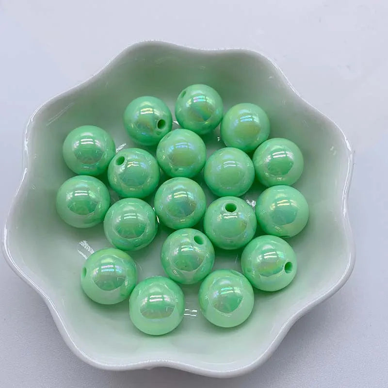 Hot Sale 500G/bag Acrylic Beads AB Plating Plastic Round Loose Beads for Mobile Phone Chain Bracelet Jewelry Making