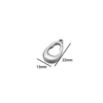 18k Gold Plated Stainless Steel Heart Round Square Hollow Charm Pendant for DIY  Women Jewelry Necklace Making Accessories