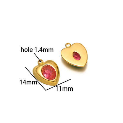 Wholesale 18k Gold Plated Stainless Steel Drip-oil Heart Coconut Tree Square Conch Charm Pendant for Women Jewelry Making
