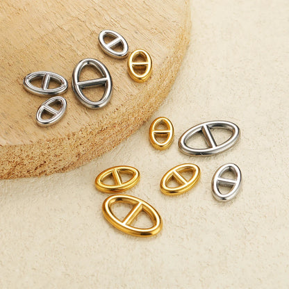 Fashion Trendy 18k PVD Gold Plated Stainless Steel Hollow Pig Nose Charm Pendant for Jewelry Earring Making