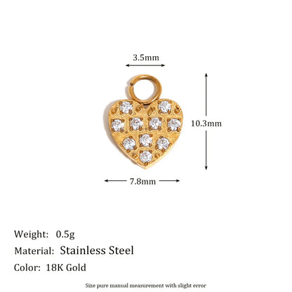 Fashion Stainless Steel 18k Gold Plated Heart Lock Flower Charms Pendant for DIY Jewelry Necklace Making