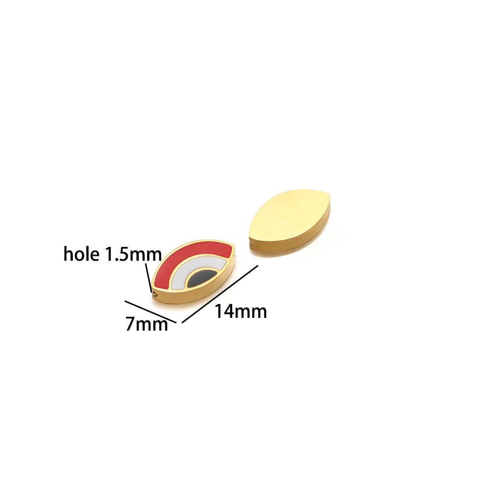 New Trend Stainless Steel Gold Plated Dripping Oil Eyes Enamel Small Fish Charm Pendant for Jewelry Making Wholesale