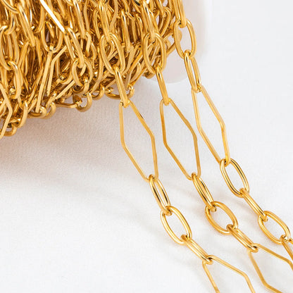 B4928 Vaccum 18k Gold Chain Stainless Steel Silver Chain Necklace Accessory Bulk Thunk Chain for Diy
