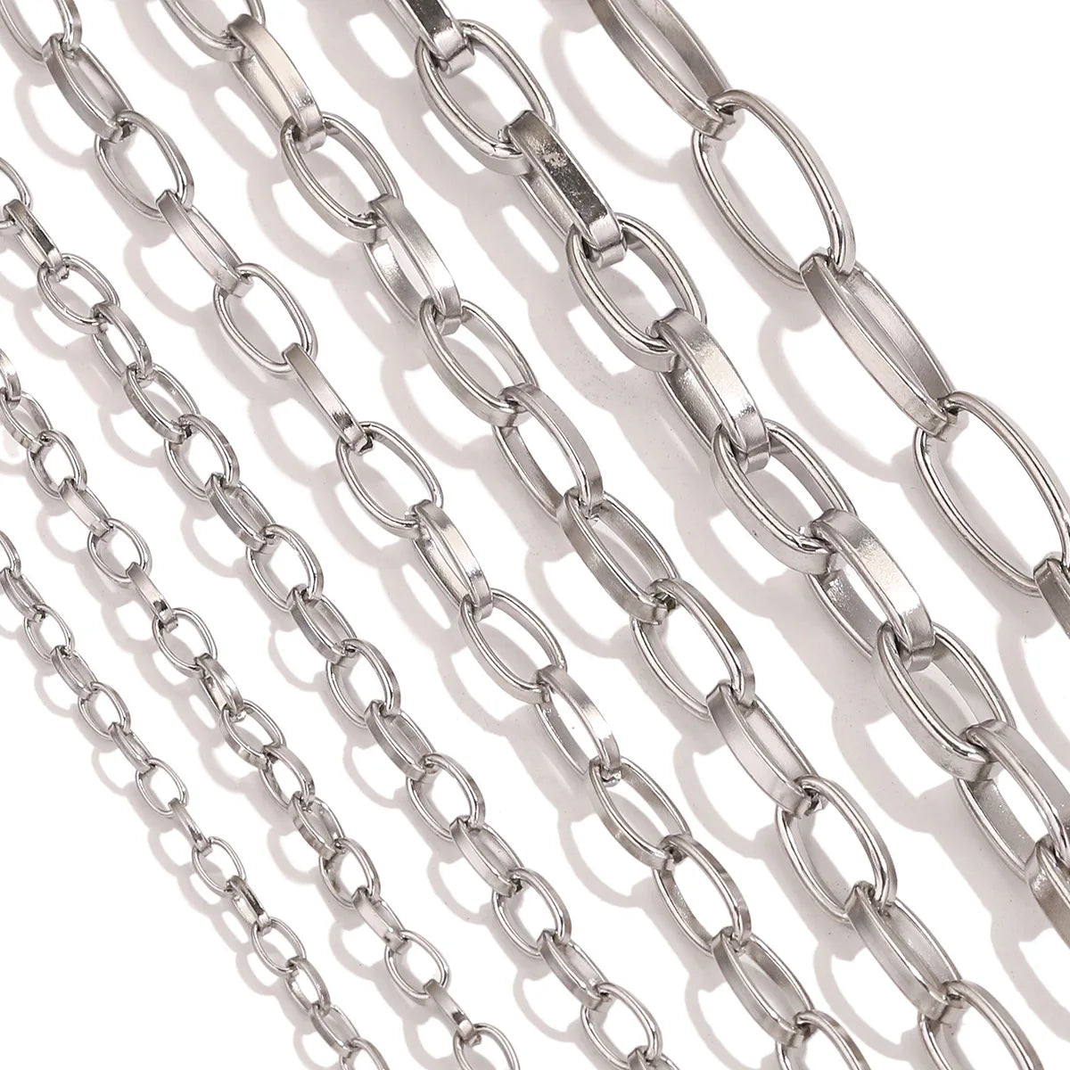 A3119 Non tarnish O shape oval link chain bulk necklace bracelet jewelry making diy wholesale