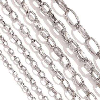 A3119 Non tarnish O shape oval link chain bulk necklace bracelet jewelry making diy wholesale