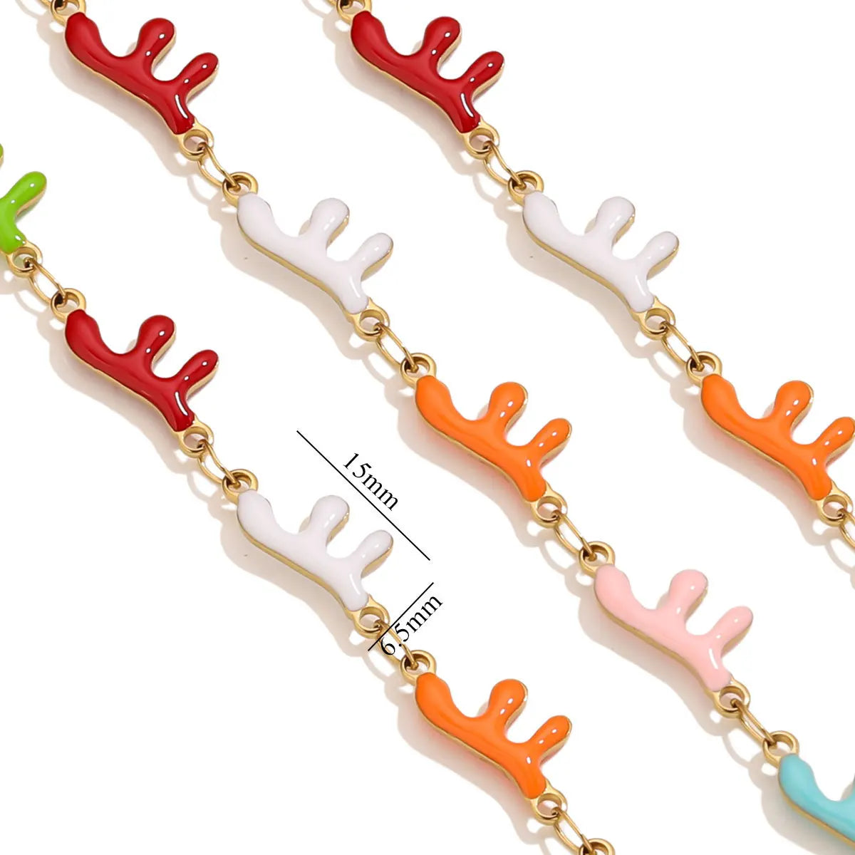 D829 Stainless Steel Ocean Series Enamel Roll Chains Starfish Octopus Fish Connector Chains DIY for Bracelet Necklace Making