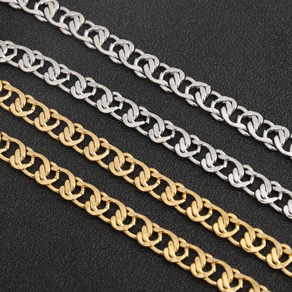 D494 High Quality Necklace Making Chain Heart Stainless Steel Gold Silver Plated Bulk Roll Chain for Diy