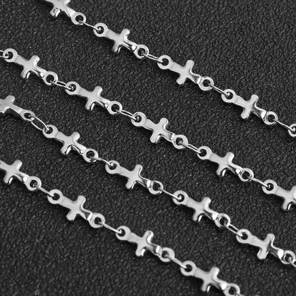 D514 Amazing Hot Stainless Steel Chain Necklace Bracelet Making Clover Flower Cross Block Chain for Diy Jewelry