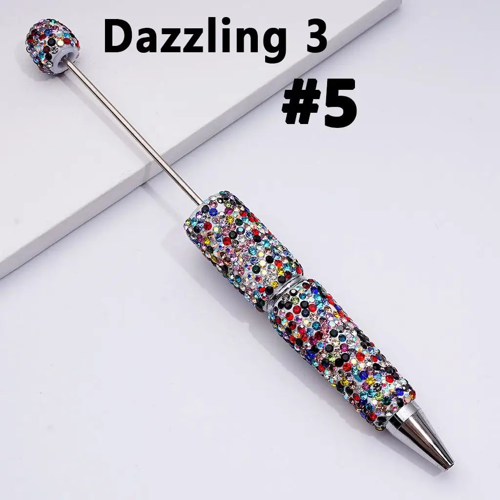 Full Rhinestone Beadable Clay Ballpoint Pens - DIY Beaded Plastic Pen for School Office Gift