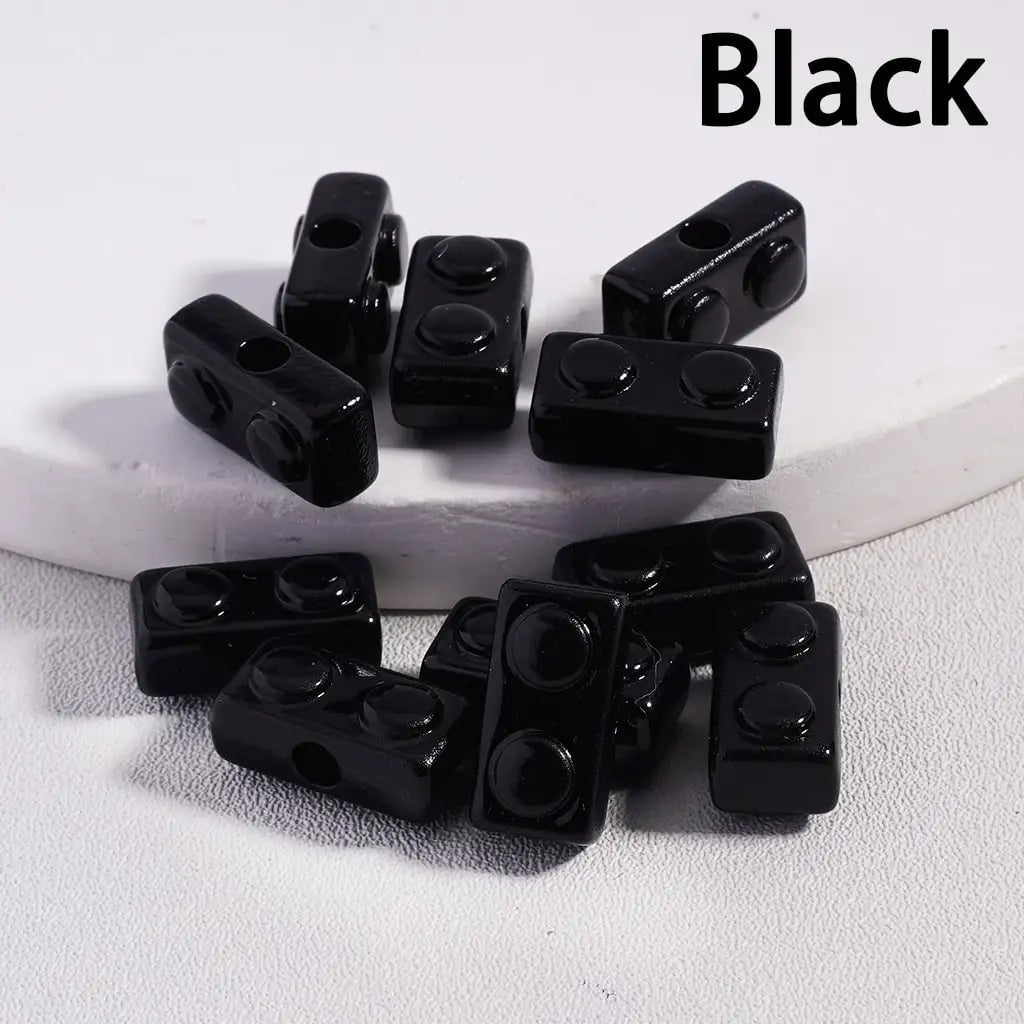 Mini Cute Solid Color Acrylic Building Block Beads for Handmade DIY Accessories