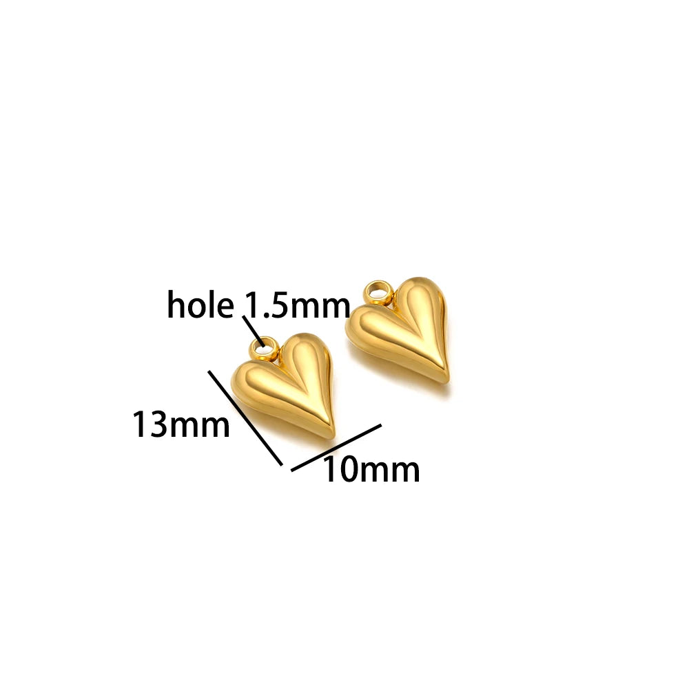 Fashion love Pendant 18k Gold Plated Stainless Steel Heart Shape Charm Pendant for DIY Jewelry Making Accessories