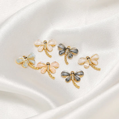 New Arrival Stainless Steel 18k Gold Plated Dragonfly Charm Pendant for Diy Jewelry Making Wholesale Jewelry Supplies
