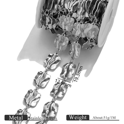 B419 New Irregular Stainless Steel Gold Chain Disc Butterfly Star Hollow Roller Chains Jewelry for Necklace Bracelet