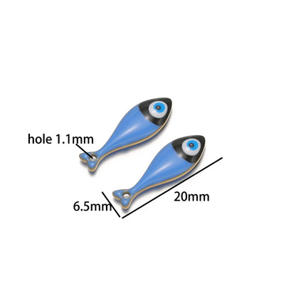 Fashion Jewelry 18k Gold Plated Stainless Steel enamel fish Charm Pendant for Jewelry Necklace Making Accessories