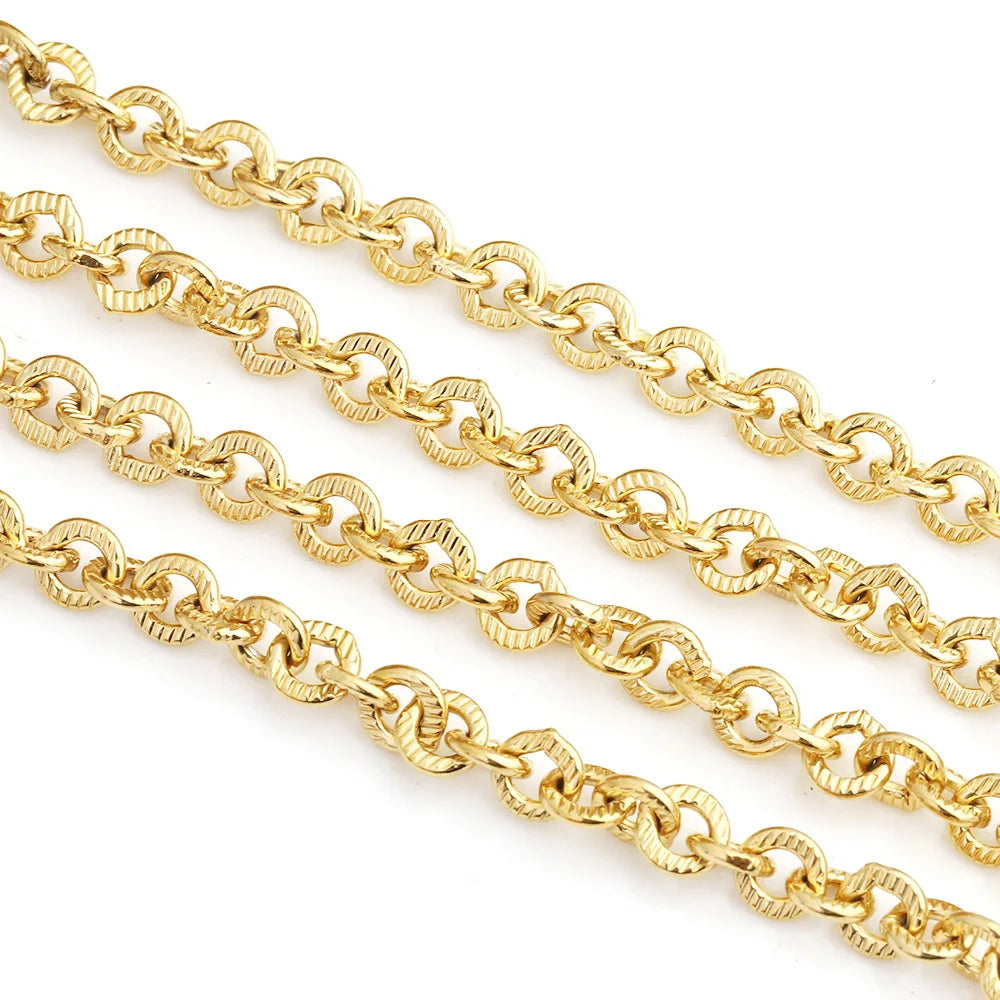 D846 Fashion 18k Pvd Plated Waterproof Chain O Shape Necklace Bracelet Making Jewelry Findings