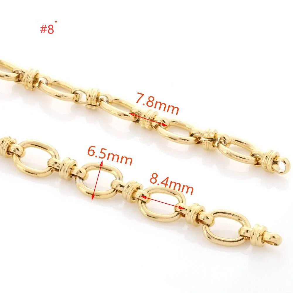 E235 Trunk Gold Silver Chain Waterproof Stainless Steel Chains Paper Clip Chains for Jewelry Custom Diy