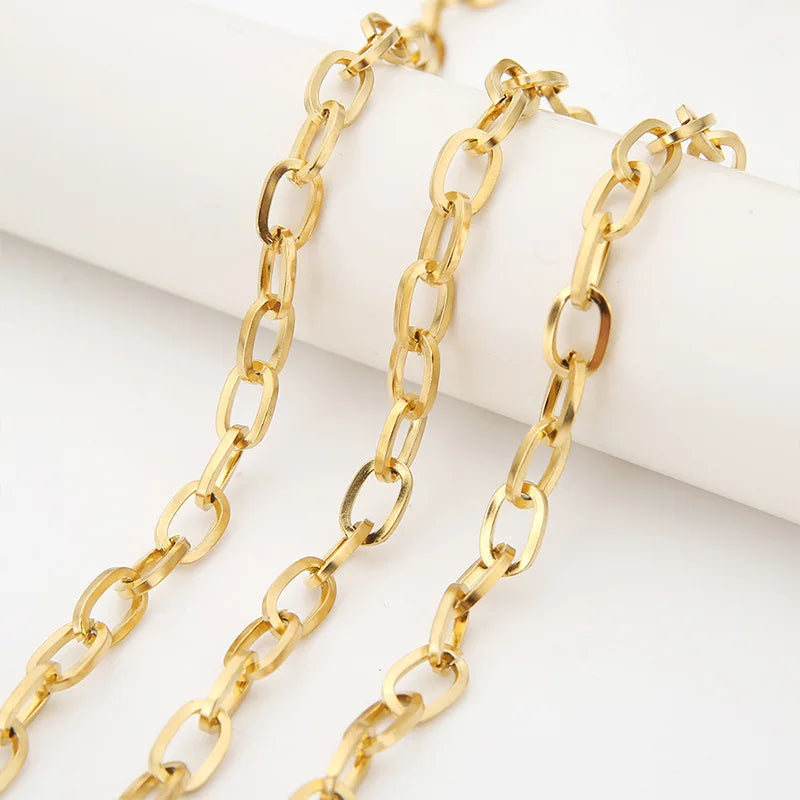 A1549 High Quality 18k Gold Plated Paper Clip Chain Bulk Necklace 12mm Jewelry Making Accessory Diy