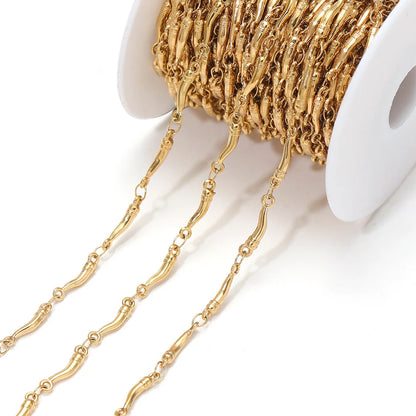 D866 New Gold Plated Stainless Steel Chain Flower Clover Leaf Shape Waterproof Chain for Necklace Bracelet Diy