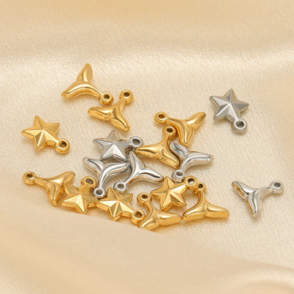 Special Design 18k Gold Plated Stainless Steel Fishtail Star Charm Pendant for Jewelry Making Accessories