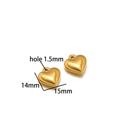 Fashion love Pendant 18k Gold Plated Stainless Steel Heart Shape Charm Pendant for DIY Jewelry Making Accessories