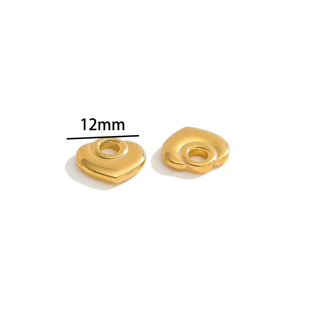 New Product 304 Stainless Steel 18k Gold Plated Heart Charm Pendants for Jewelry Necklace Making Accessories