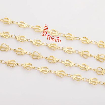 D010 Chunky Crown Chain Stainless Steel Hypoallergenic Charm Rosary Bulk Chains for Fashion Jewelry
