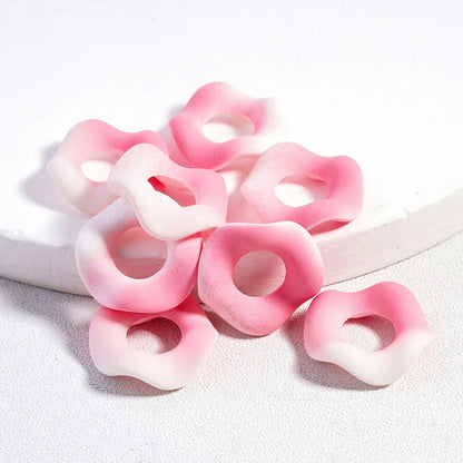 Acrylic Spacer Beads Frosted Matte Wavy Shape Ombre Color 16MM for DIY Beaded Pen Accessories Glitter Macaron
