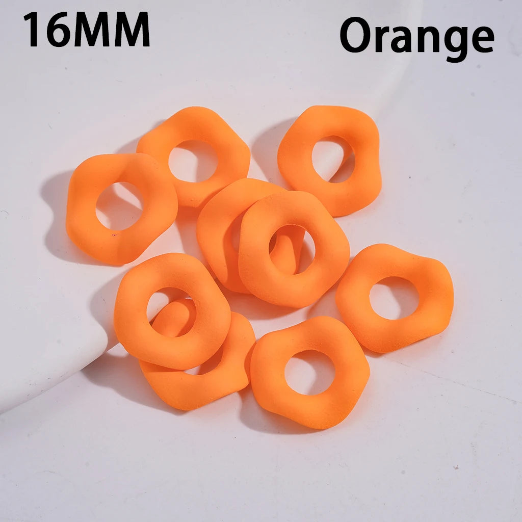 16MM Neon Fluorescent Wavy Frosted Acrylic Spacer Beads Matte Rubber Touch for Pen Bracelet Jewelry Making