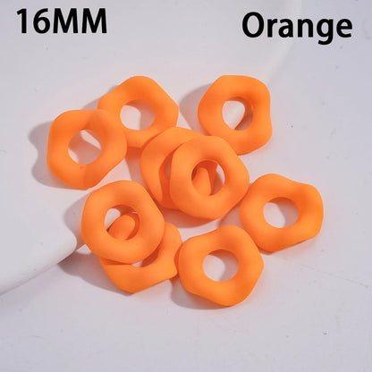 16MM Neon Fluorescent Wavy Frosted Acrylic Spacer Beads Matte Rubber Touch for Pen Bracelet Jewelry Making