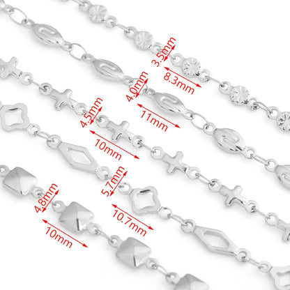 D514 Amazing Hot Stainless Steel Chain Necklace Bracelet Making Clover Flower Cross Block Chain for Diy Jewelry