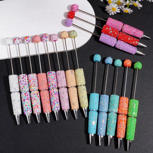Bulk Fancy Rhinestone Covered Beadable Ballpoint Pens Multi Color Shiny Crystal DIY for Pen Making Jewelry Craft Supplies