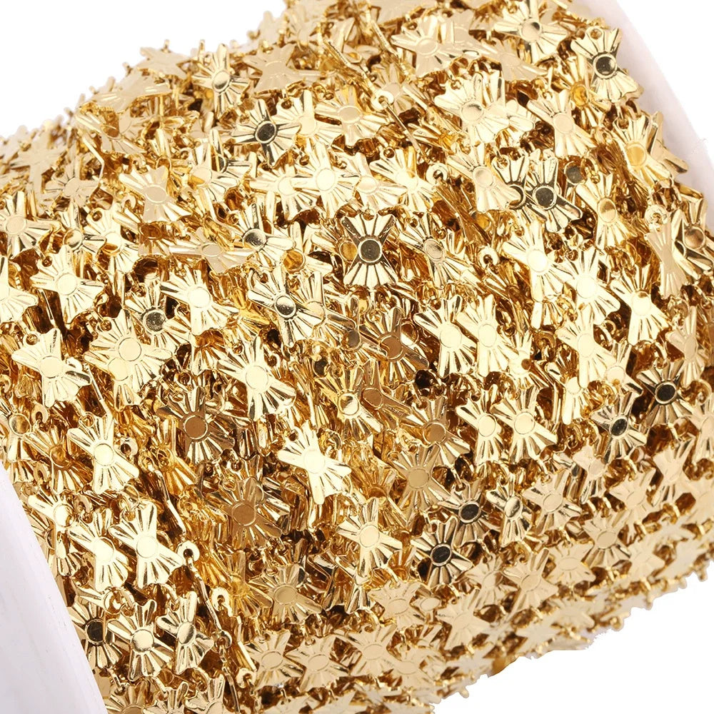 B337 Gold Plating Aircraft butterfly Wheat Ear Chain Leaf Arrow Stainless Steel Necklace Chain Jewelry Accessory