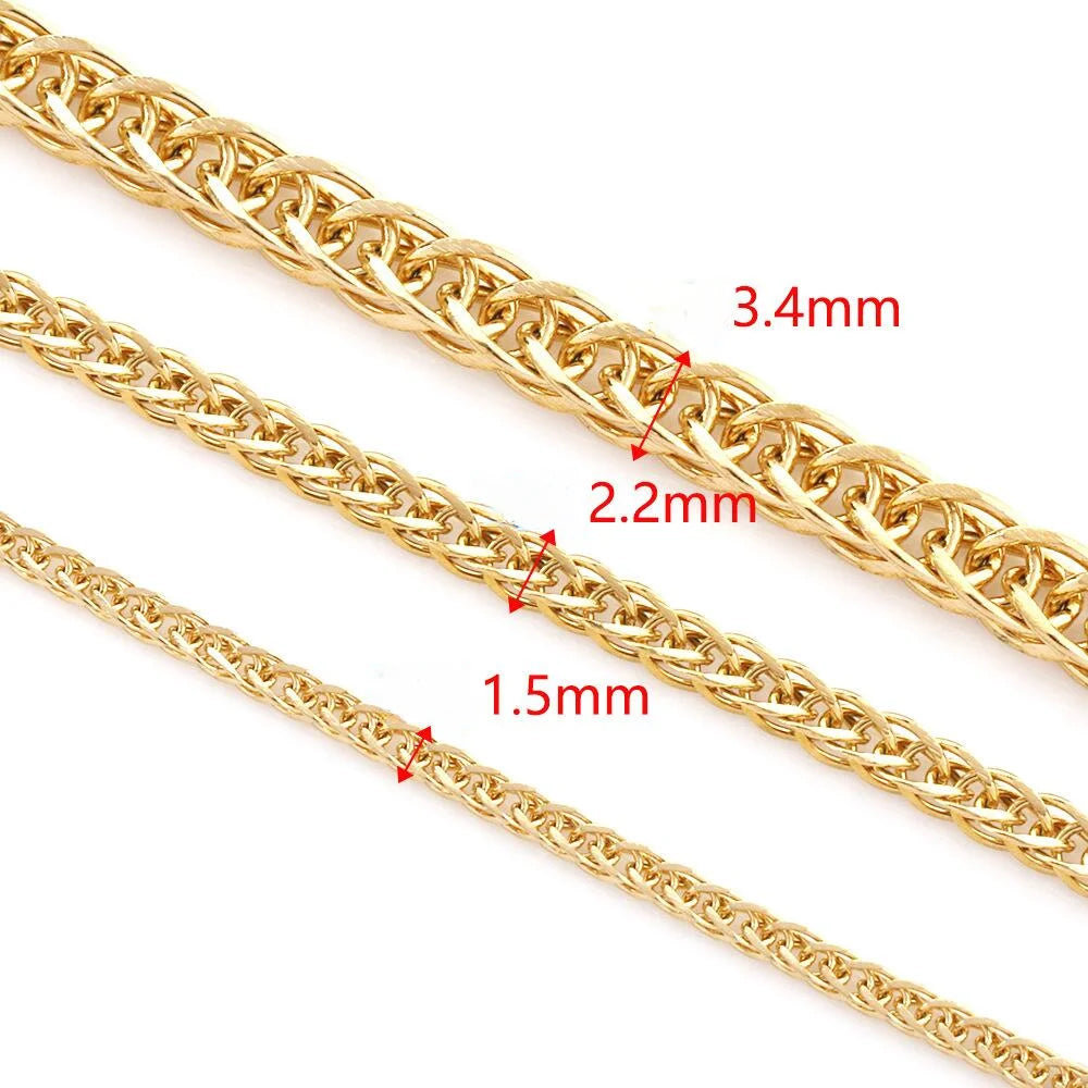 B4585 18k Gold Plated Chain Vacuum Stainless Steel Chain Cuban Chain for Jewelry Diy