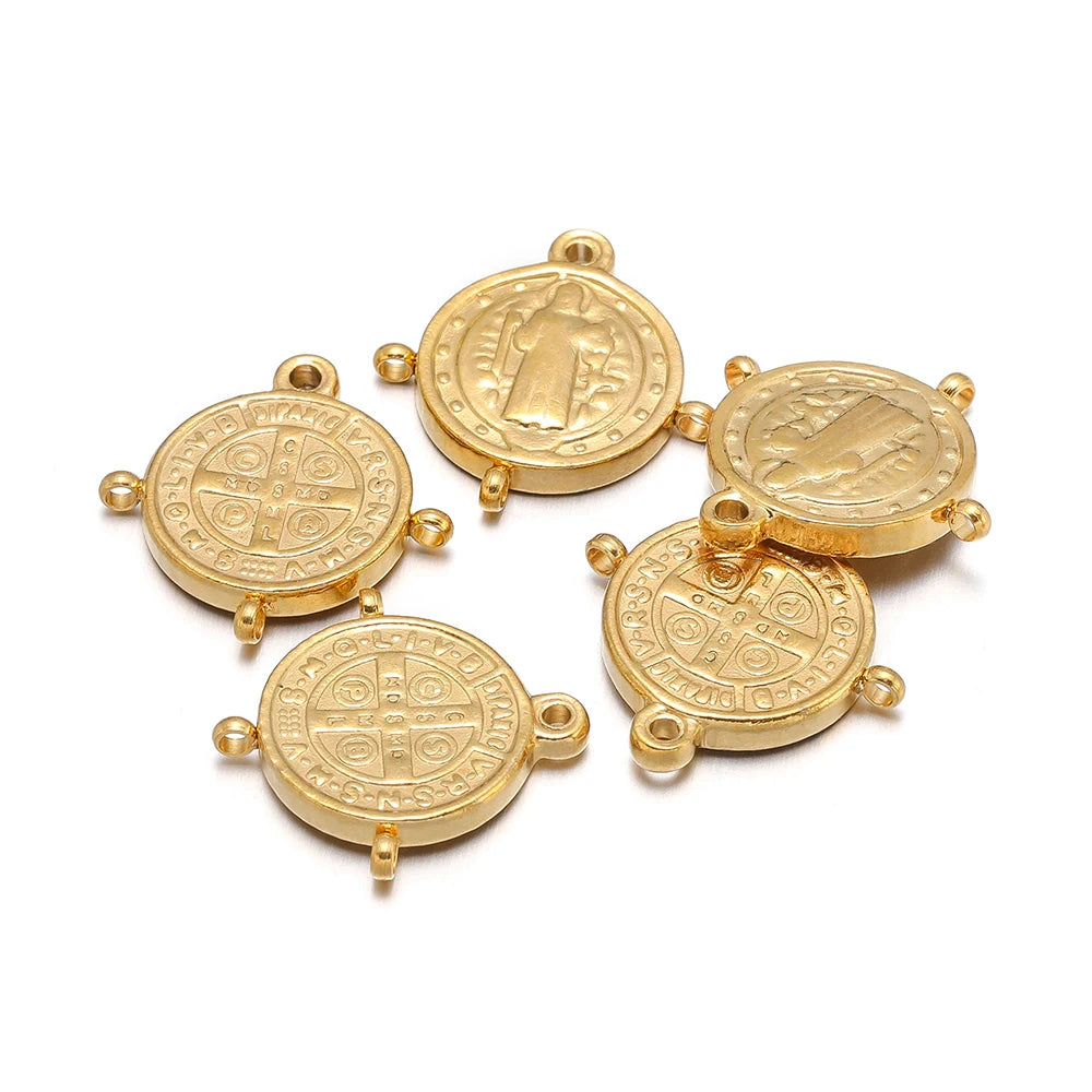 Newest Stainless Steel 18k Gold Plated  Jesus Christ Cross Pendant Charm for Jewelry Necklace Making Accessories