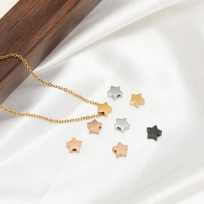 High Polished 18k Gold Plated Stainless Steel Five-pointed Star Charm Pendant for Necklace Jewelry Making Jewelry Findings