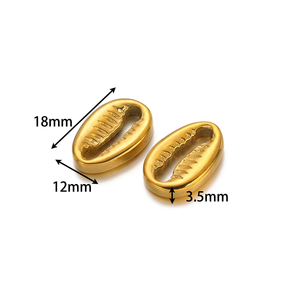 304 Stainless Steel 18k Gold Plated Metal Shell Diy Handmade Shell Charm Pendant for Jewelry  Making Accessories