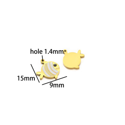 Fashion 18k Gold Plated Stainless Steel Enamel Fish Lobster Charm Pendant for DIY Jewelry Making Jewelry Findings