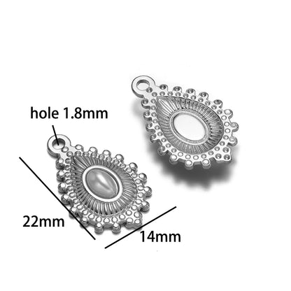 Vintage Style 18k Gold Plated Stainless Steel Heart Sun Lock Oval Pearl Charm Pendant for Women Jewelry Making Accessories