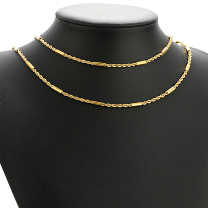 E399 2.5mm Twist-link Chain PVD Plated Gold Silver Thin Chain Permanent Stainless Steel Chain for Diy